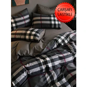 Lastikli Çarşaflı Tek Kişilik Nevresim Takımı