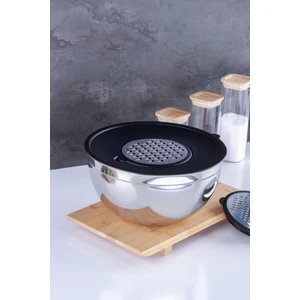 Karat 24cm 2 kapaklı 2 Çelik rendeli Çelik karıştırma Kabı 16752