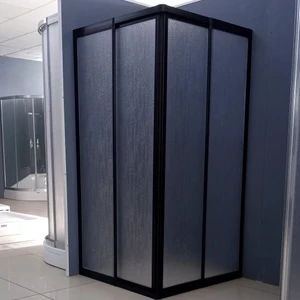 Nokta Duşakabin 100X100 cm Kare Teknesiz Duşakabin Siyah Profil Plastik Camlı