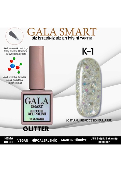 Glitter Kalıcı Oje 10 ml K-01