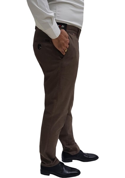 Klasik Fit Likralı Erkek Kanvas PANTOLON-6358