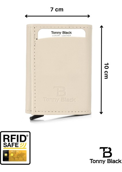 Tonny Black Orijinal Otomatik Mekanizmalı Kutulu Rfid Korumalı Hırsızlık Engelleyici Para & Kartlıklı Cüzdan TBRC0001