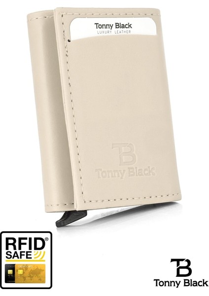 Tonny Black Orijinal Otomatik Mekanizmalı Kutulu Rfid Korumalı Hırsızlık Engelleyici Para & Kartlıklı Cüzdan TBRC0001