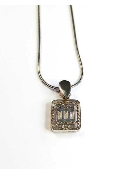 925 Ayar Gümüş Zirkon Üçlü Baget Taşlı Tasarım Yılan Zincir Kadın Kolye Doğum Günü Hediye fırsatları