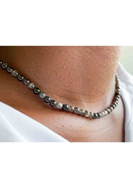 Sertifikalı Obsidyen Taşı Doğaltaş Kolye 4 mm fiyatları