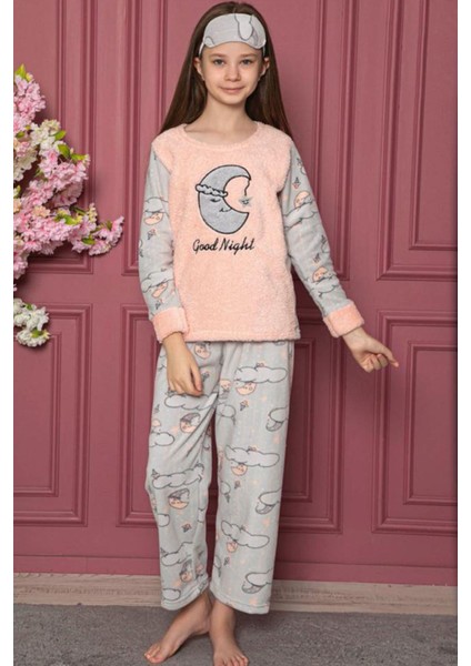 Çocuk Desenli Kışlık Polar Pijama Takımı 3E-0493