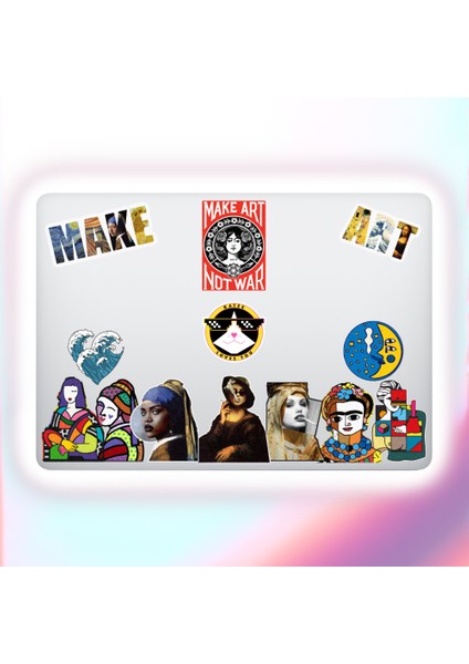 Make Art Sanat Temalı Bilgisayar Laptop Defter Tablet Valiz Sticker Seti
