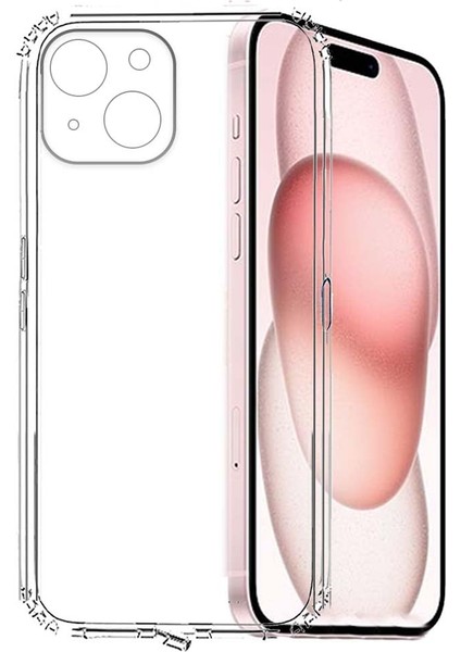 iphone 15 Plus Kamera Korumalı Süper Silikon Kılıf Ekran Koruyucu