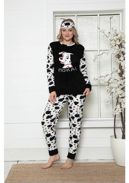 Kadın Dalmaçya Desenli Kışlık Polar Pijama Takımı 14F-20003 fiyatları