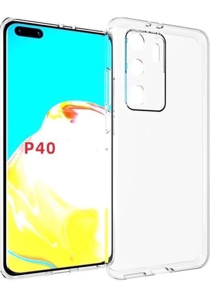 Huawei P40 Kamera Korumalı Süper Silikon Kılıf Ekran Koruyucu