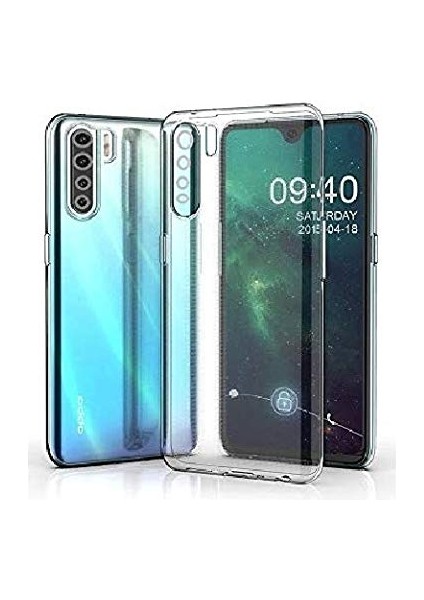 Oppo A91 Kamera Korumalı Süper Silikon Kılıf Ekran Koruyucu