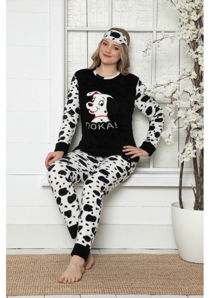 Kadın Dalmaçya Desenli Kışlık Polar Pijama Takımı 14F-20003