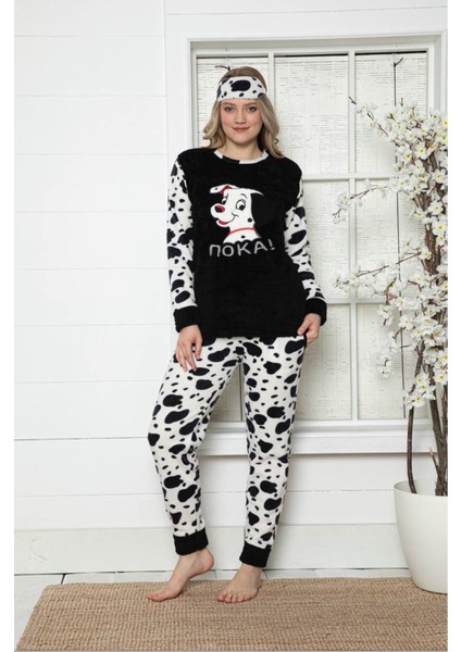 Kadın Dalmaçya Desenli Kışlık Polar Pijama Takımı 14F-20003