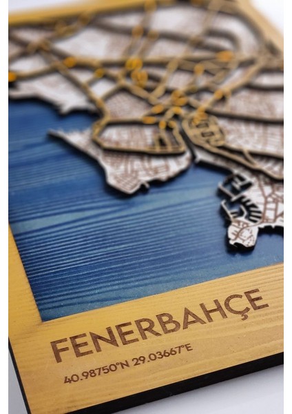 Ahşap Tablo 3 Boyutlu Duvar Dekoru Wall Art - Sarı Lacivert Taraftar fiyatları