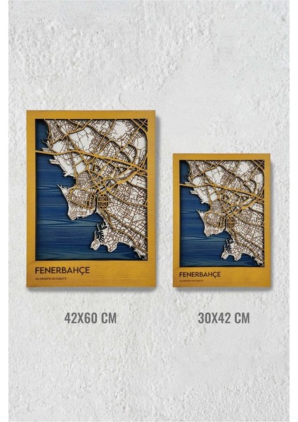 Ahşap Tablo 3 Boyutlu Duvar Dekoru Wall Art - Sarı Lacivert Taraftar modelleri