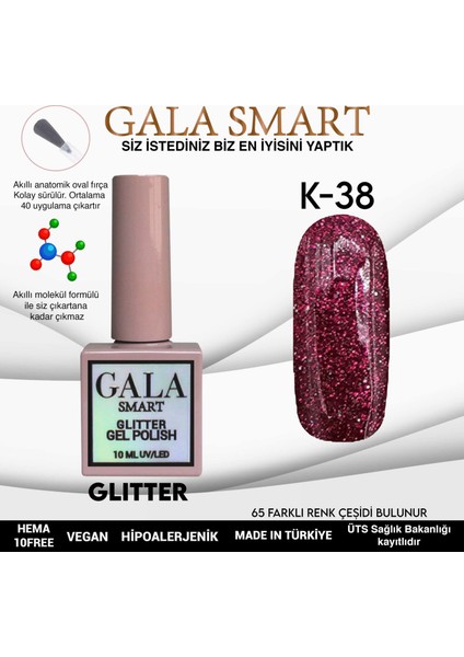 Glıtter Kalıcı Oje 10 Mle K38