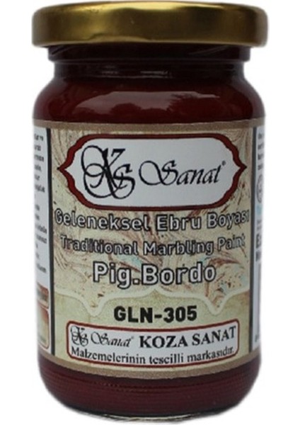 Geleneksel Ebru Boyası 105CC GLN-305 Pigment Bordo