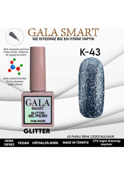 Glıtter Kalıcı Oje 10 Mle K43