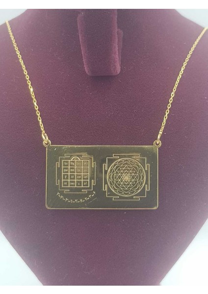 Unisex Çift Yönlü Vashikaran&kuber Yantra Gümüş Kolye