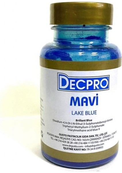 Yağ Bazlı Toz Çikolata Boyası Mavi 25 gr