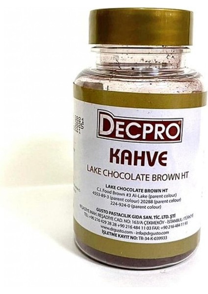Yağ Bazlı Toz Çikolata Gıda Boyası Kahve 25 gr fiyatları