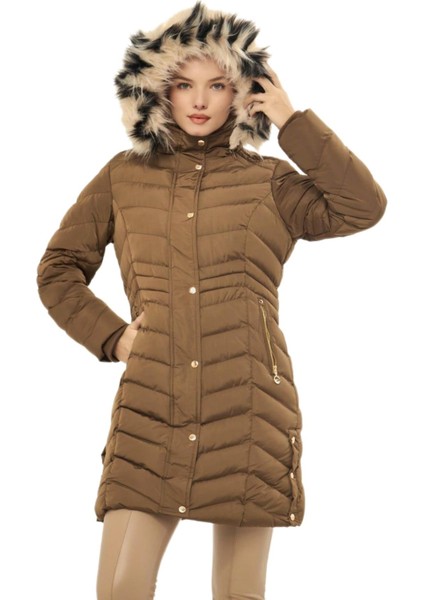 Kadın Büyük Beden Kapüşonlu Spor Mont M5302 BGL-ST03221