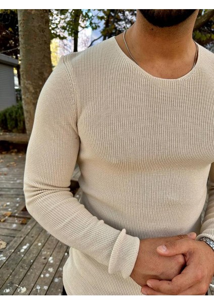 Kazak Örme Tüylenmez Naturel Pamuk Kazak Slim Fit Triko Dar Kesim Body Kazak fiyatları