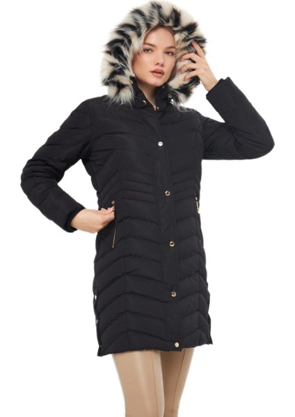 Kadın Büyük Beden Kapüşonlu Spor Mont M5302 BGL-ST03221