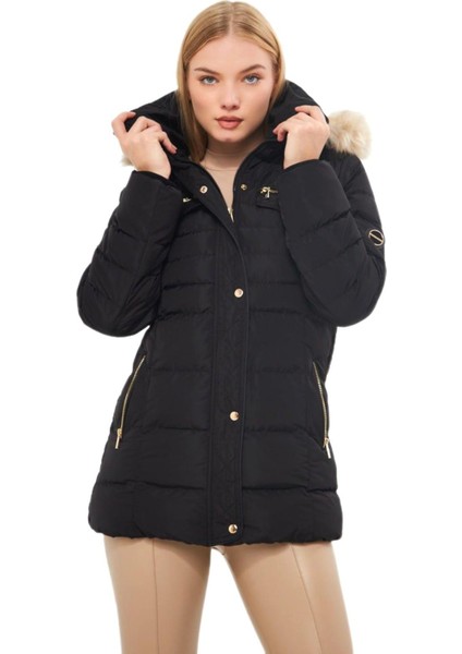 Kadın Büyük Beden Spor Kapüşonlu Mont M5303 BGL-ST03228 modelleri