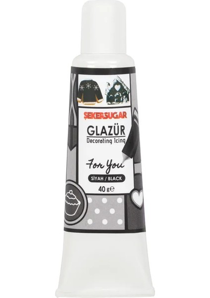 Süsleme Glazürü Siyah Renk 40 gr