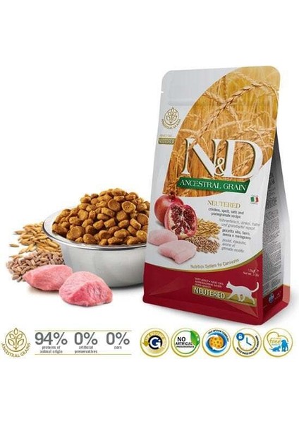 Düşük Tahıllı Tavuklu Kısırlaştırılmış Kedi Maması 1.5 kg fiyatları