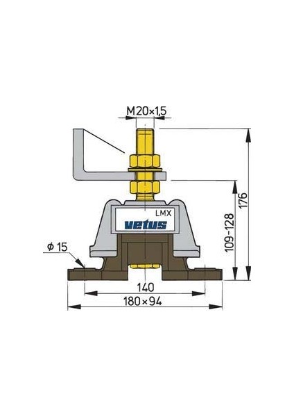 Vetus Esnek Motor Takozu Tip LMX140