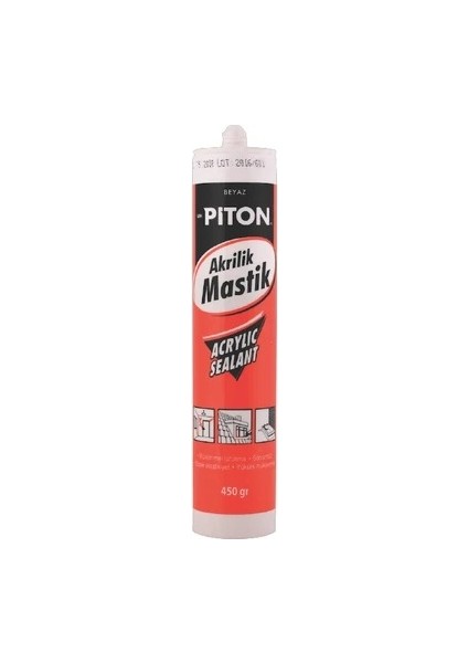 Silikon Akrilik Mastik 450 gr Beyaz 25 Adet Piton Beyaz