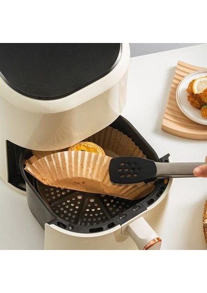 Hobi Bahçem Buffer® 50 Adet Air Fryer Pişirme Kağıdı Tek Kullanımlık Yağ Geçirmez Yuvarlak Tabak Model Pvc