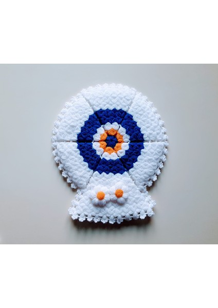 Banyo Lifi Yün El Örmesi 3'lü Ceyizlik Seti Nazar Bocuklu Desenli modelleri