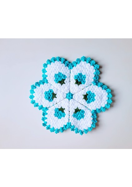 Banyo Lifi Yün El Örmesi 2'lü Ceyizlik Seti Papatya Desenli fiyatları