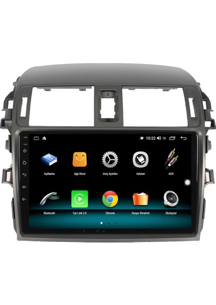 Toyota Corolla (2007-2012) Android 12 Carplay Navigasyon Multimedya - 2gb Ram 32GB HDD