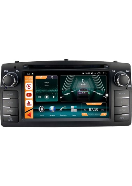 Toyota Corolla Android 12 Carplay Navigasyon Tuşlu Multimedya - 2gb Ram 32GB HDD