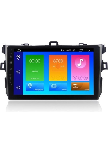 Toyota Corolla (2007-2012) Android 12 Carplay Navigasyon Multimedya - 2gb Ram 16GB HDD