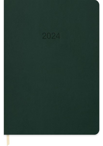 2024 16 x 24 cm Günlük Termo Deri Ajanda Yeşil