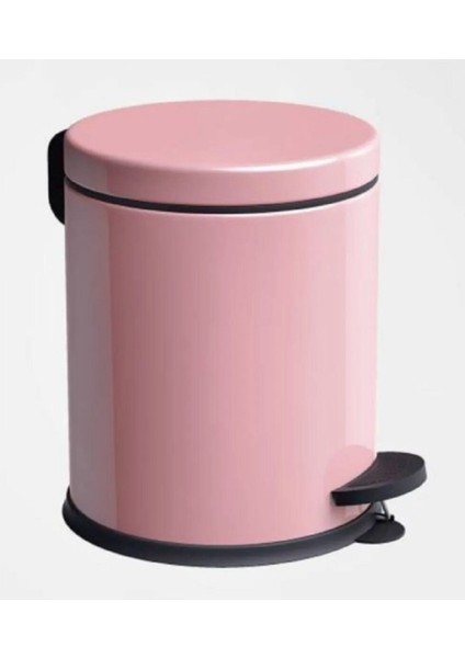 Çelik Metal 5 Litre Pedallı Çöp Kovası Çöp Kutusu Pembe modelleri