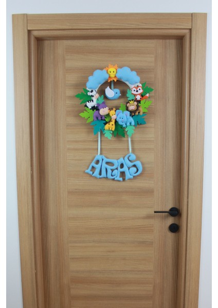 Aras Isimli Safari Erkek Bebek ve Hastane Odası Kapı Süsü