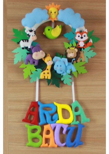 Arda Batu Isimli Safari Bebek ve Hastane Odası Kapı Süsü