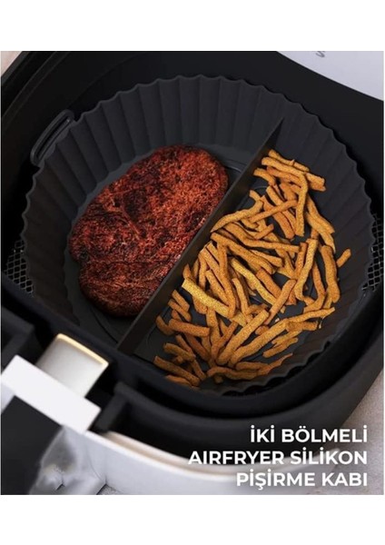 3 Parça Pratik Silikon Airfryer Pişirme Kağıdı; Yonca, Muffin, Iki Bölmeli Fırın Mikrodalga Kap Hh modelleri