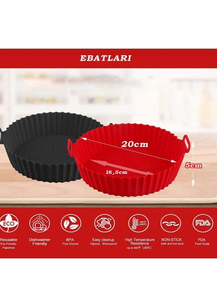 3 Parça Pratik Silikon Airfryer Pişirme Kağıdı; Yonca, Muffin, Iki Bölmeli Fırın Mikrodalga Kap Hh indirimleri