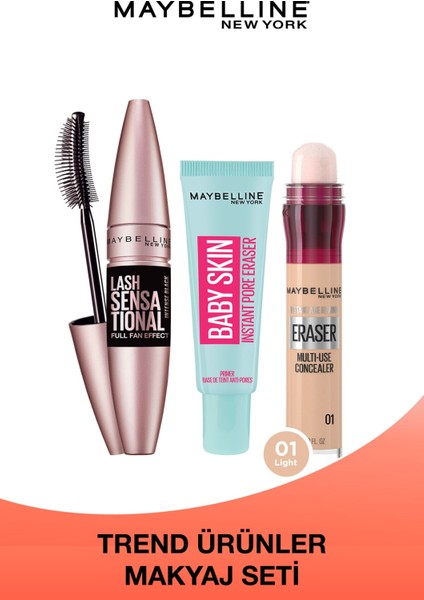 Full Fan Maskara, Baby Skin Makyaj Bazı ve Concealer 01 Light fiyatları