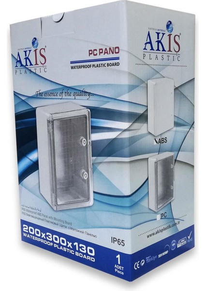 AKİŞ AKPC-200130 ŞEFFAF KAPAKLI ABS PLASTİK ELEKTRİK PANOSU (20x30x13 CM)