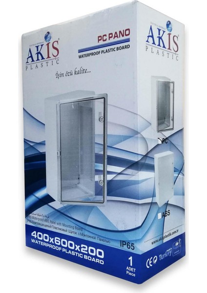 AKİŞ AKPC-400200 ŞEFFAF KAPAKLI ABS PLASTİK ELEKTRİK PANOSU (40x60x20 CM)