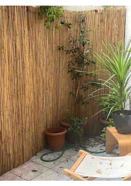 120 Cm x 5 Metre Kamış Hasır Balkon Çiti Bahçe Çiti Dekorasyon Gölgelik