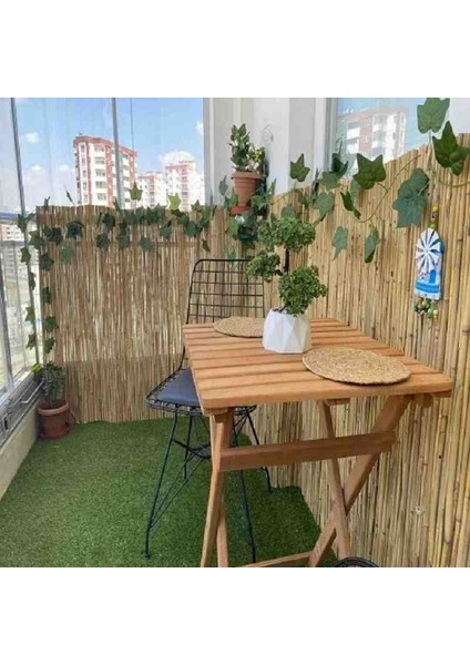 120 Cm x 5 Metre Kamış Hasır Balkon Çiti Bahçe Çiti Dekorasyon Gölgelik